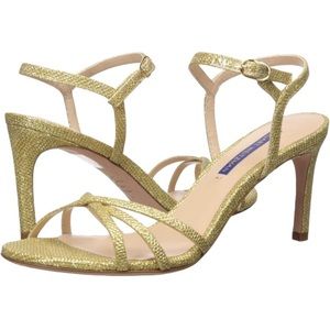 STUART WEITZMAN Starla 80 Gold stiletto Sandals